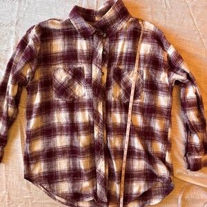 Maurices burgundy/white Flannel